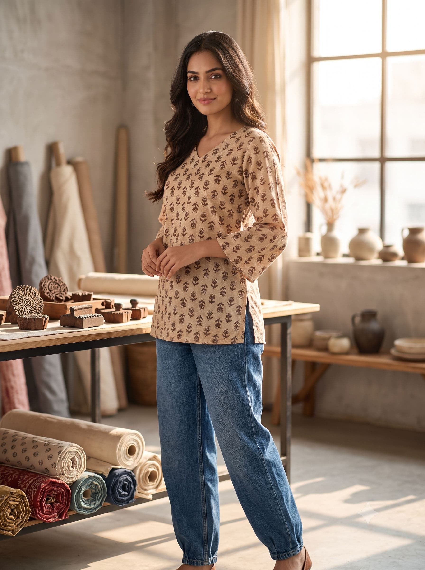 Sandlewood Rosebud Short Kurti — Sandlewood