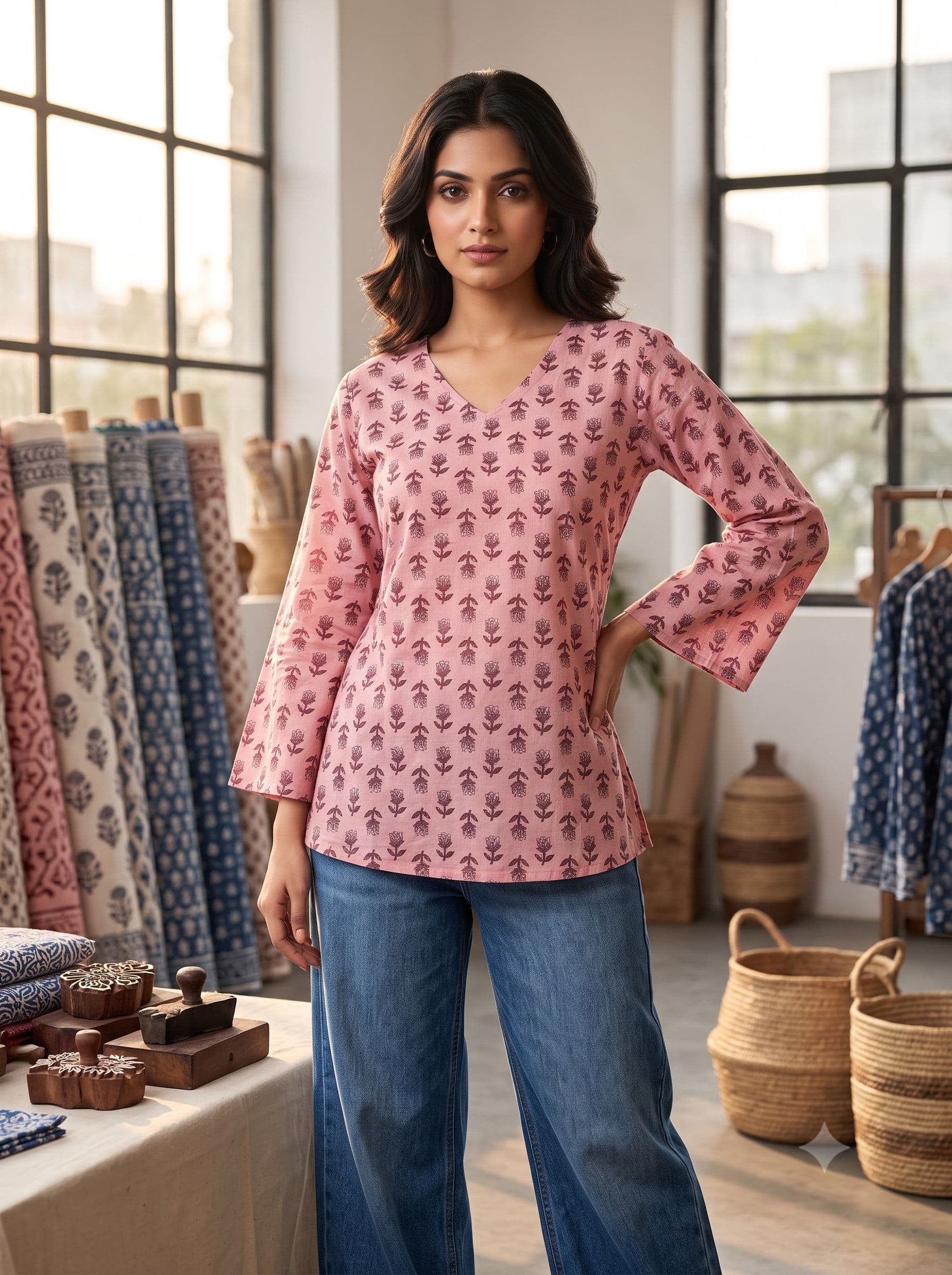 Blush Rosebud Short Kurti — Blush