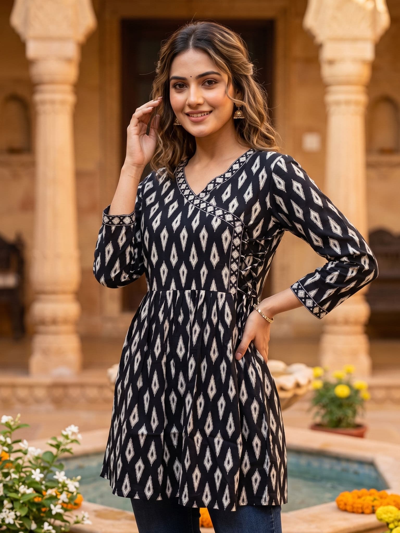 Diamond Printed Short Kurti