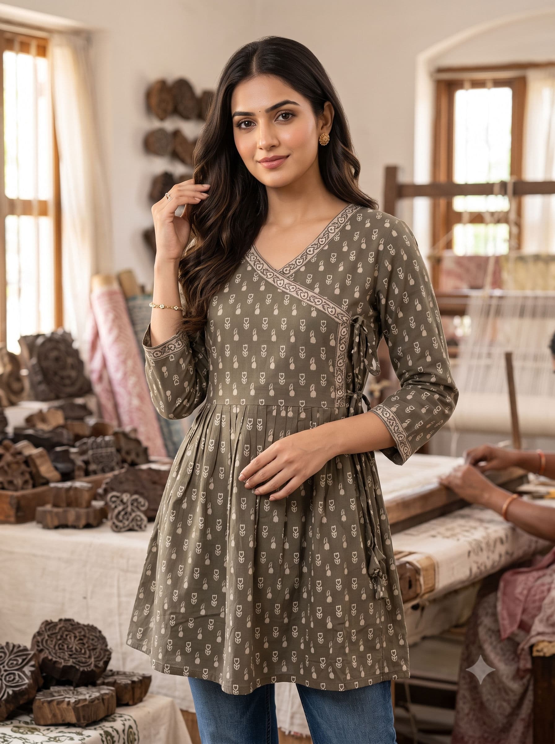 Tulip Print Short Kurti