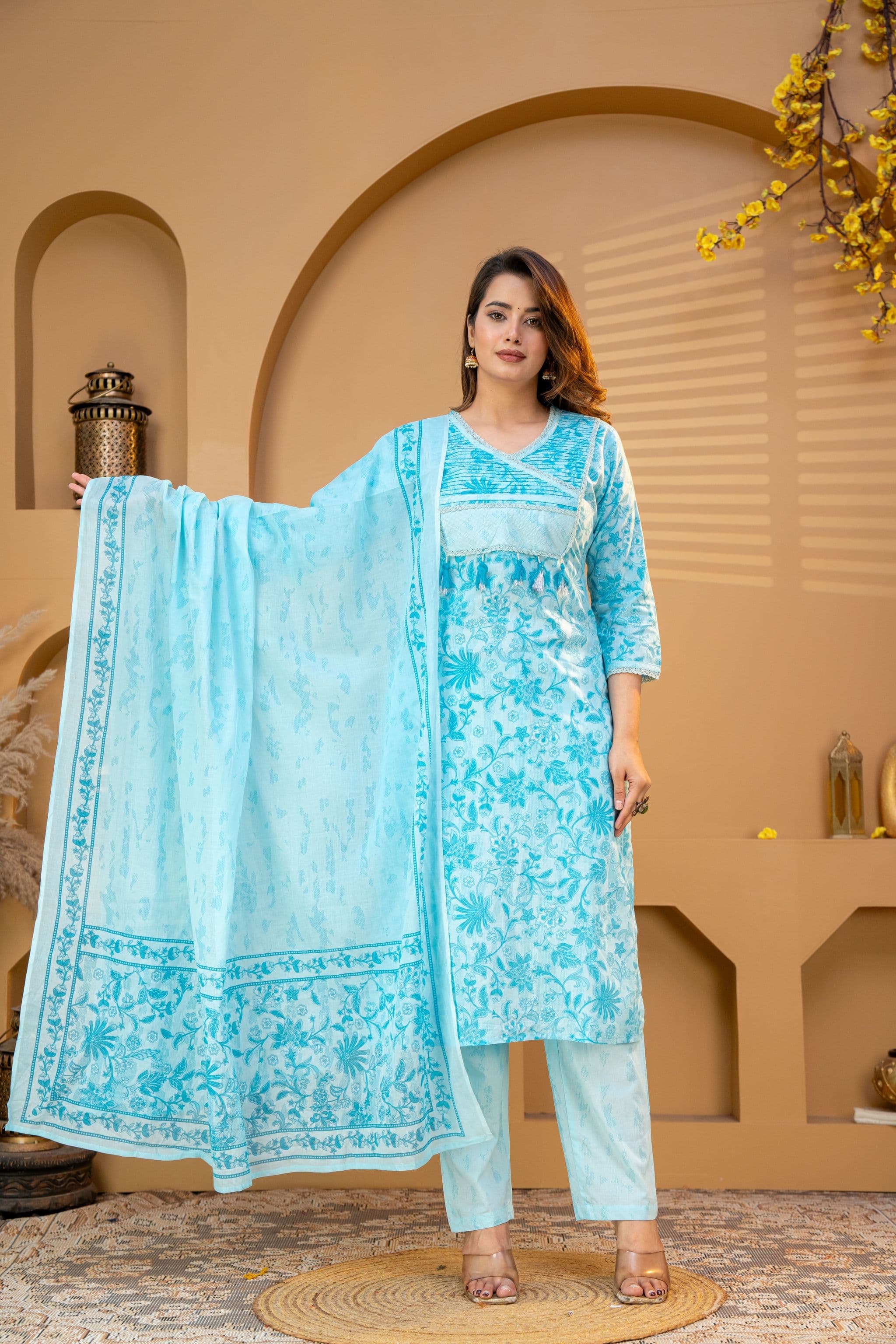 Sky Blue printed three piece set — Sky Blue
