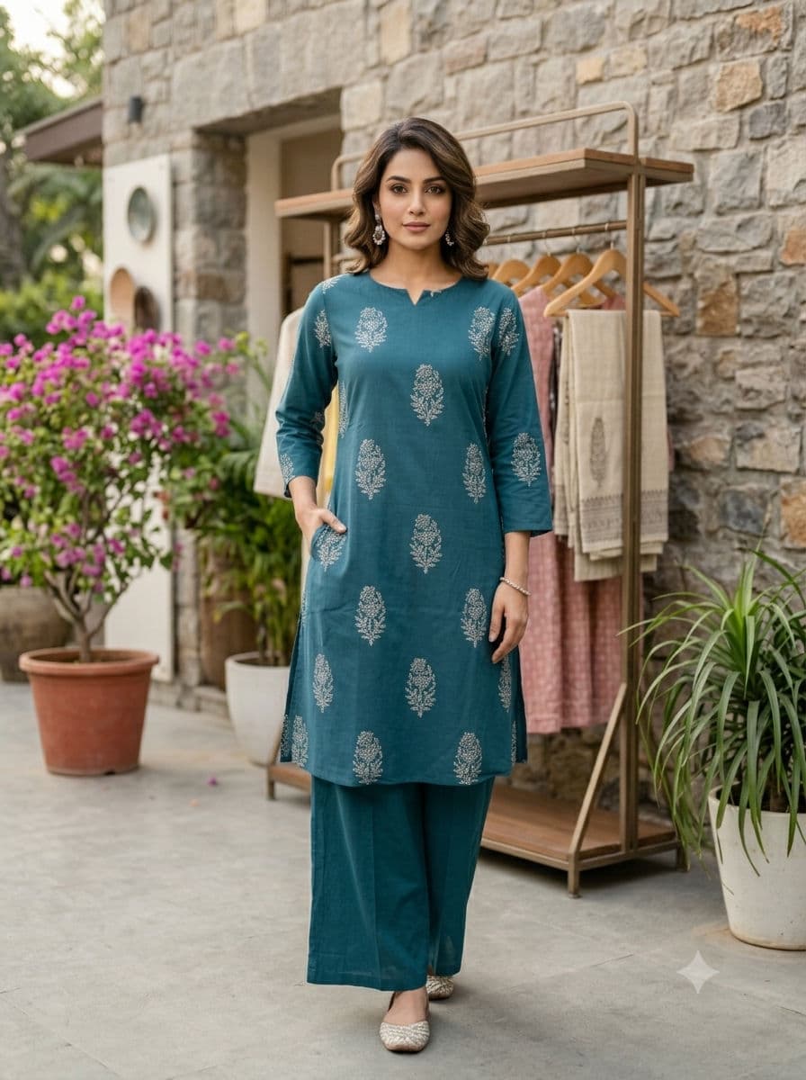Leaf printed palazzo set